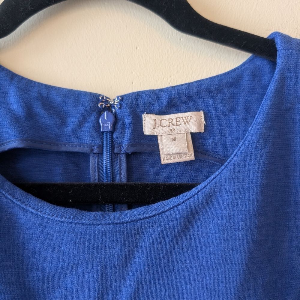 J. Crew Factory Daybreak Fit Flare Dress Blue Preppy Size Medium - Picture 6 of 7